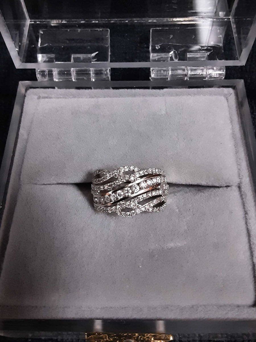 Women's Ring - 10k White Gold Diamond Band