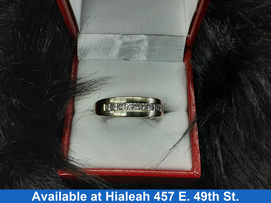 Ring - Wedding Band - White Gold 14k (.585) 6.1 grams Size 12