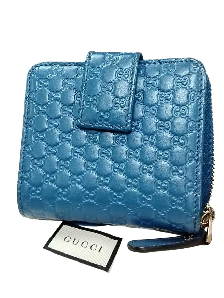 Gucci Bi Fold Blue Wallet