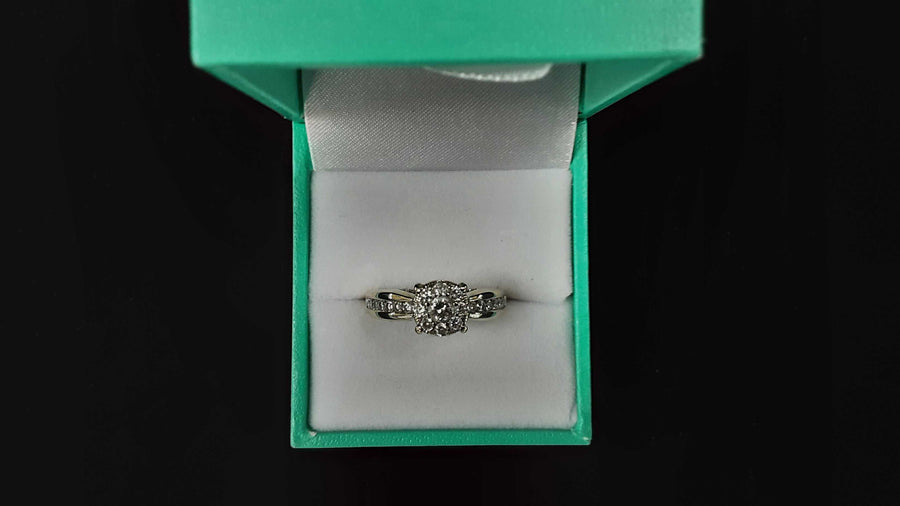 Ring - Engagement Set - White Gold 14k (.585) 5 grams Size 20