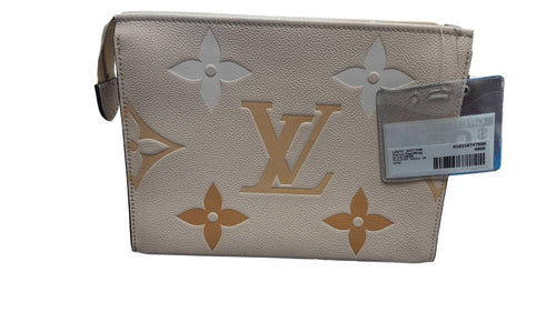 Louis Vuitton Toiletry Pouch 26 Beige / Tan Purse / Handbag