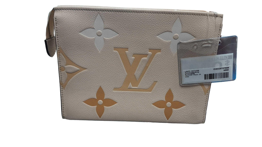 Louis Vuitton Toiletry Pouch 26 Beige / Tan Purse / Handbag