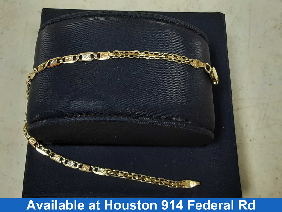 Link Bracelet - Tricolor Gold 14k (.585) 3.6 grams 8 inch