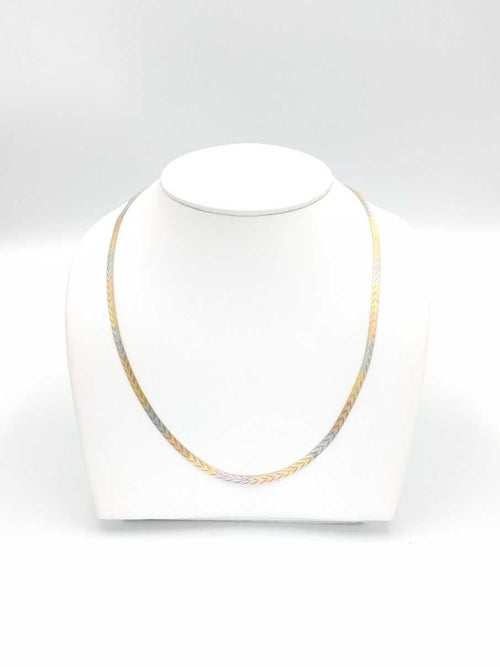 Herringbone Chain - Tricolor Gold 14k (.585) 5.6 grams 18 inch