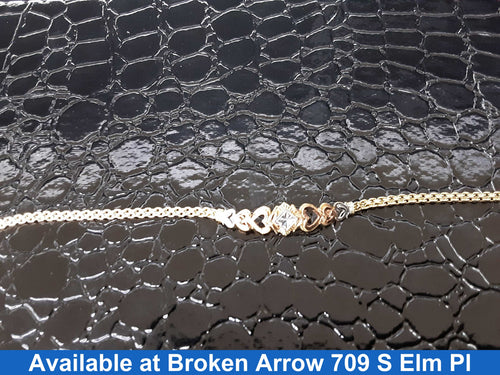 Link Bracelet - Tricolor Gold 14k (.585) 4.9 grams 8 inch