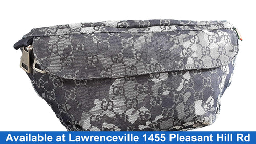 Gucci Denim Camouflage Large Belt Bag Blue Purse / Handbag