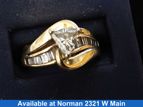 Ring - Wedding Set - Yellow Gold 14k (.585) 8.7 grams Size 8