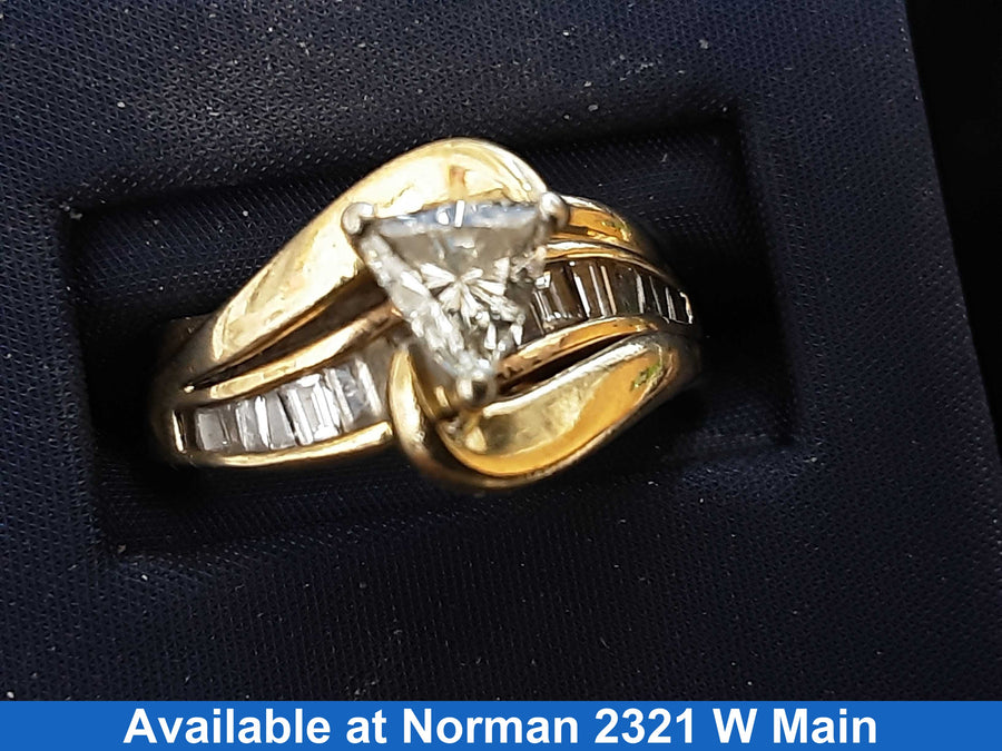 Ring - Wedding Set - Yellow Gold 14k (.585) 8.7 grams Size 8