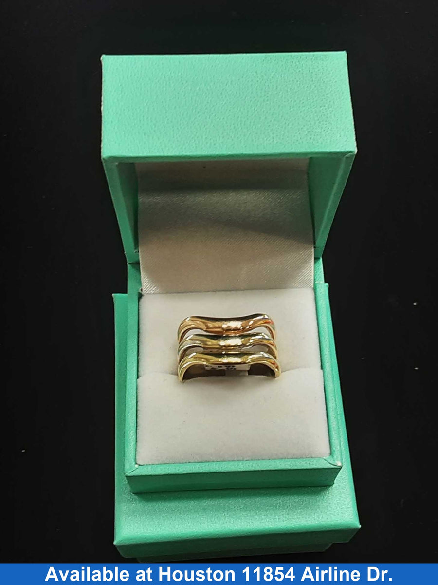 Women's Ring - Tricolor Gold 14k (.585) 4.4 grams Size 7