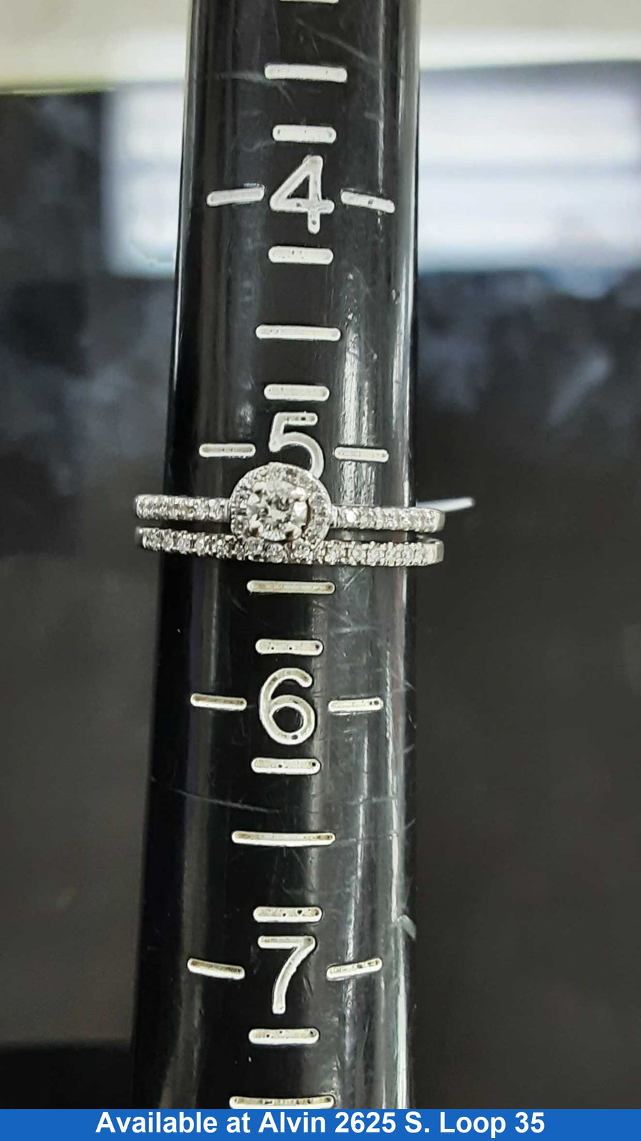 Ring - Engagement Set - White Gold 14k (.585) 3.3 grams Size 5.5