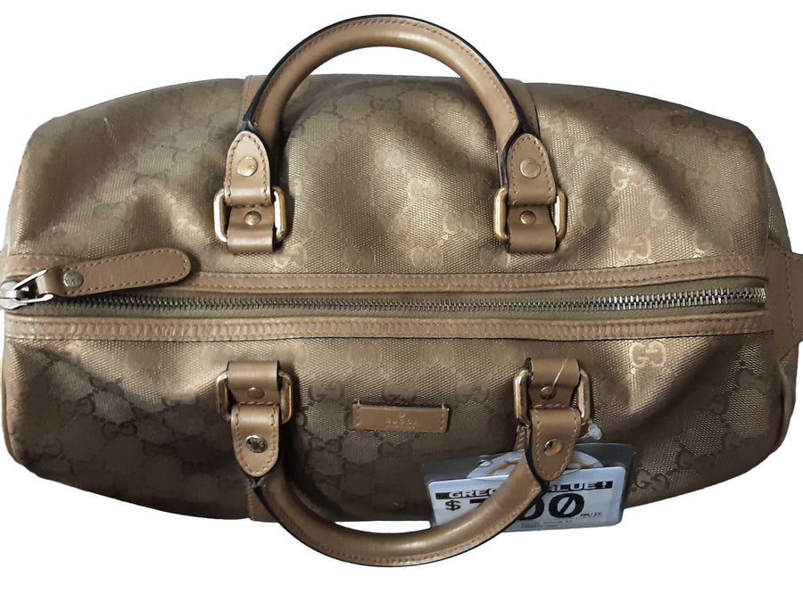 Gucci Boston Medium Signature Gold Purse / Handbag