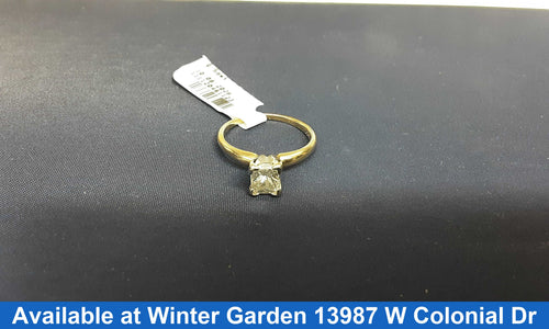 Women's Ring - Solitaire - Yellow Gold 14k (.585) 2.3 grams Size 6