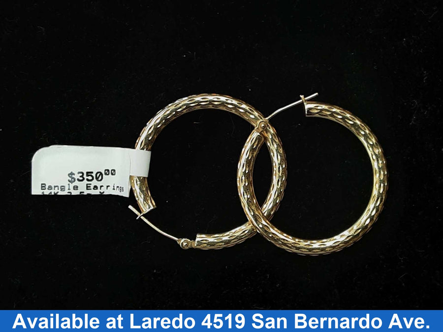 Bangle Earrings - Yellow Gold 14k (.585) 2.5 grams