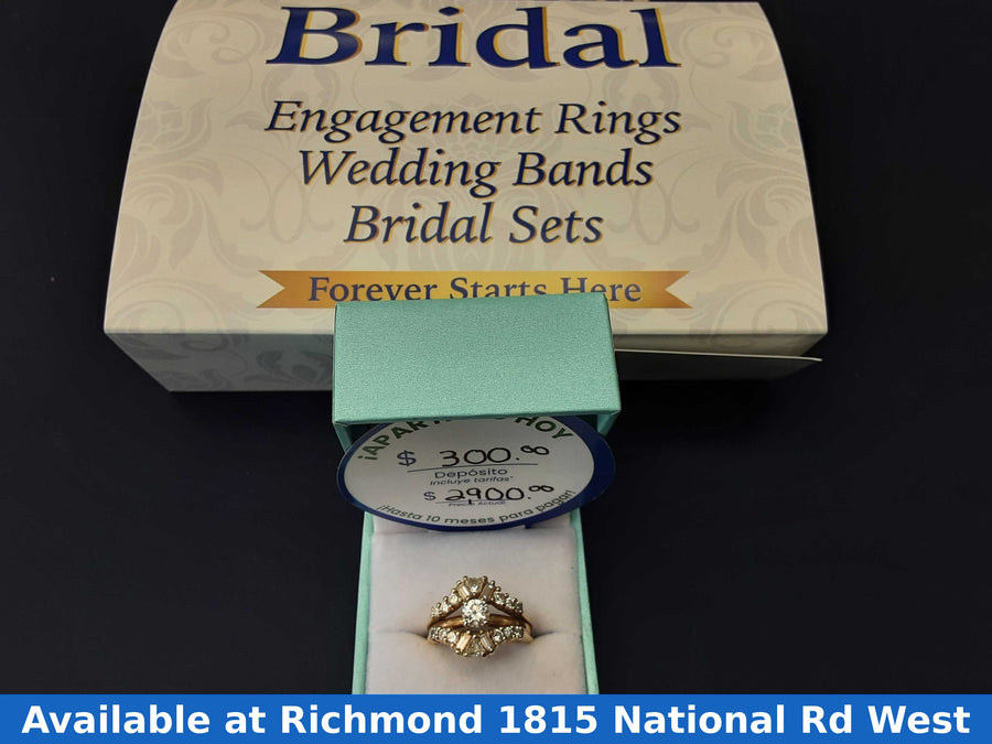 Ring - Wedding Set - Yellow Gold 14k (.585) 6.8 grams Size 6.5