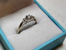Ring - Engagement Set - White Gold 14k (.585) 1.5 grams Size 7.5