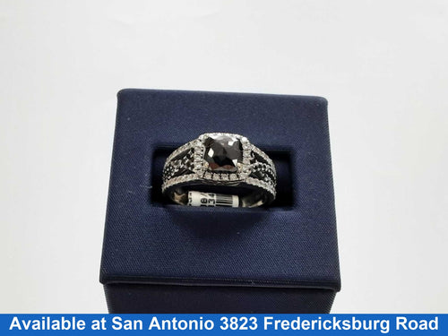 Women's Black Diamond Ring White Gold 14k Size 6.5