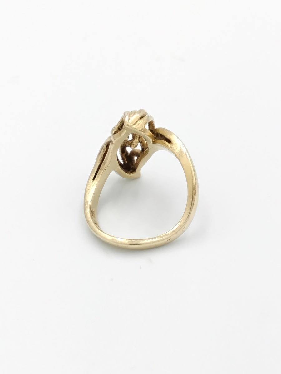 Artistic Yellow 14k Gold Free-form Open Twist Ring  (.585) 3.8 Grams Size 6