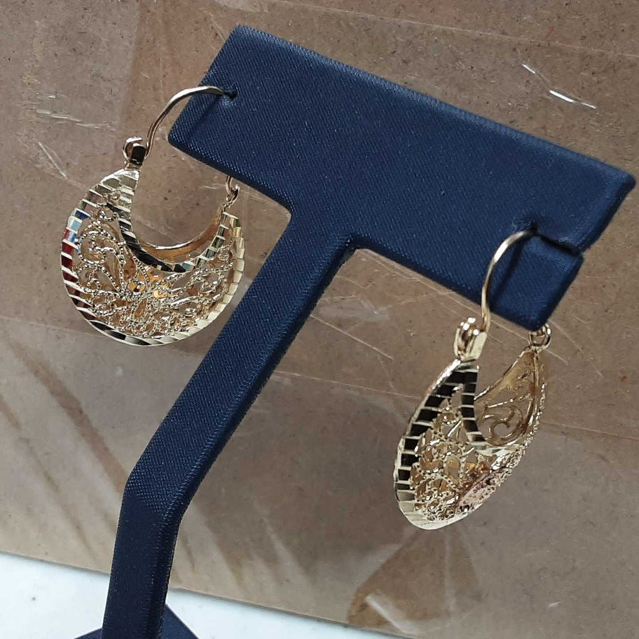 Filigree Earrings - Tricolor Gold 14k (.585) 4.8 grams