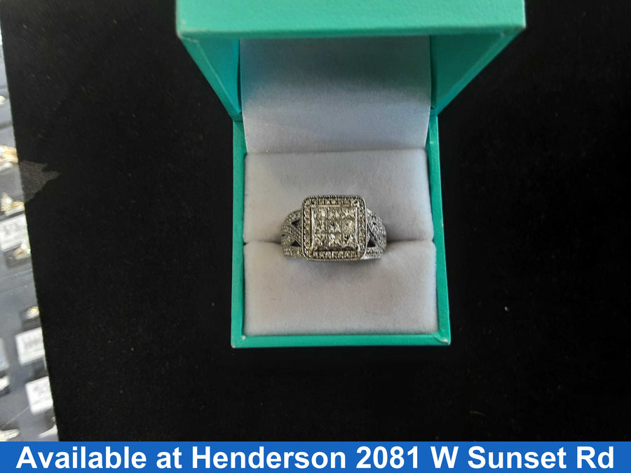 Ring - Wedding Set - White Gold 14k (.585) 9.1 grams Size 8.5