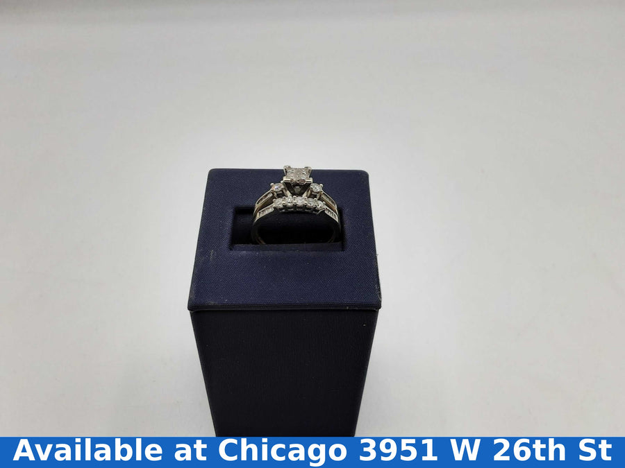 Ring - Engagement Set - White Gold 10k (.417) 3.5 grams Size 9