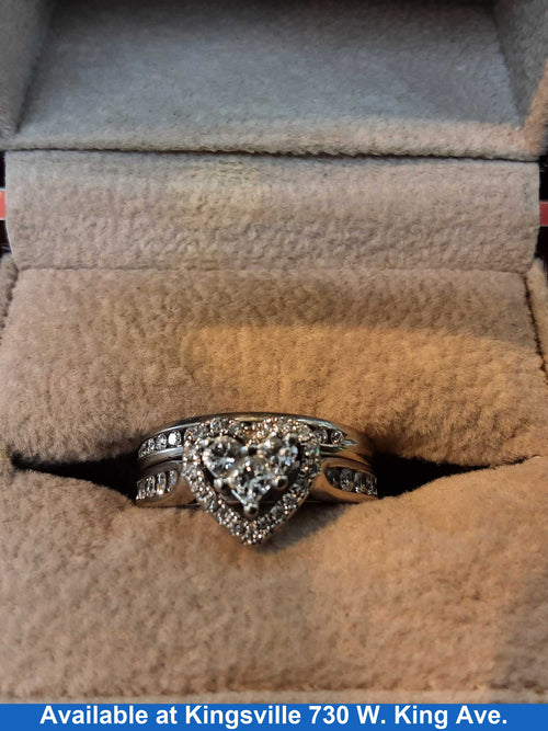 Ring - Engagement Set - White Gold 14k (.585) 6.1 grams Size 5.5
