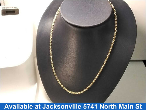 Rope Chain - Yellow Gold 10k (.417) 3.1 grams 22 inch