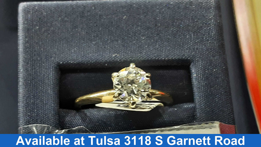 Women's Ring - Solitaire - Yellow Gold 14k (.585) 2.1 grams Size 7.5