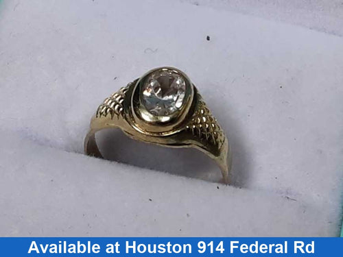 Women's Ring - Solitaire - Yellow Gold 14k (.585) 1.2 grams Size 3.5
