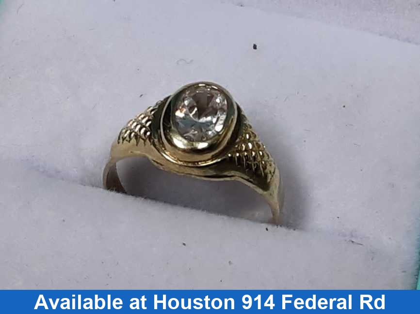 Women's Ring - Solitaire - Yellow Gold 14k (.585) 1.2 grams Size 3.5