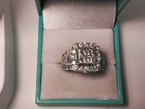 Ring - Wedding Set - White Gold 14k (.585) 10.1 grams Size 8