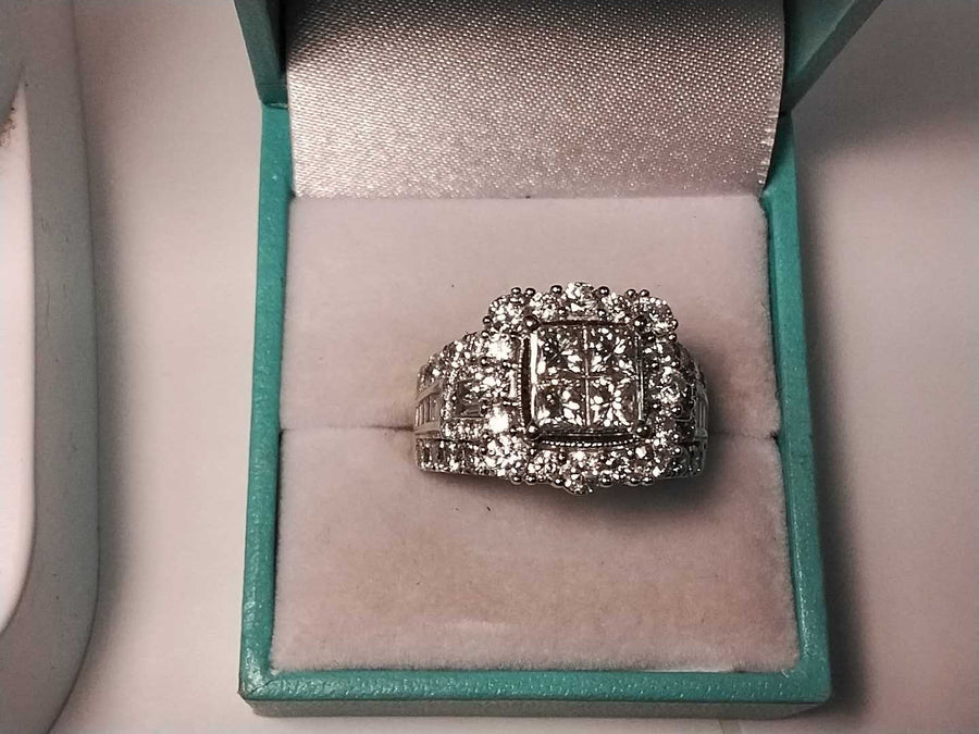 Ring - Wedding Set - White Gold 14k (.585) 10.1 grams Size 8
