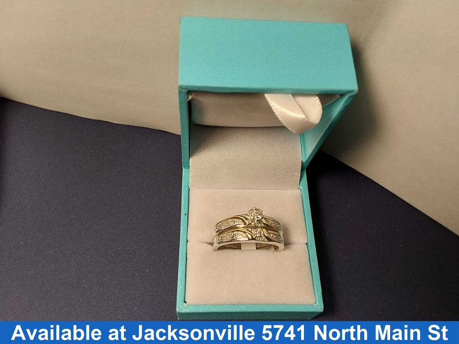 Ring - Wedding Set - White Gold 10k (.417) 8.3 grams Size 10