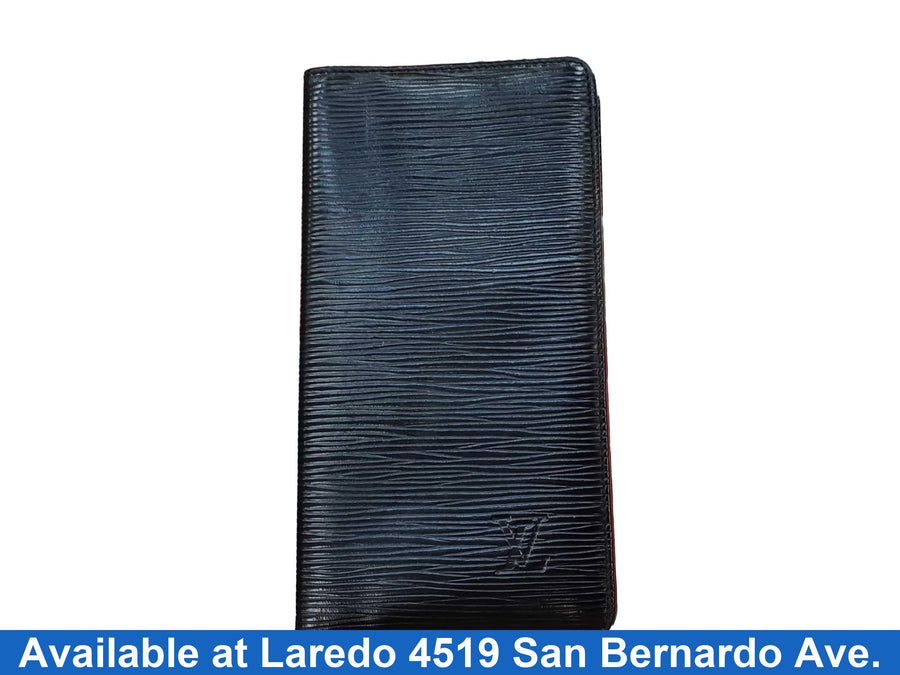 Louis Vuitton Black Epi Noir Long Biflod Black Wallet