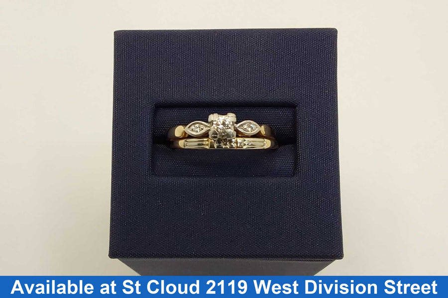 Ring - Engagement Set - Yellow Gold 14k (.585) 3.09 grams Size 7