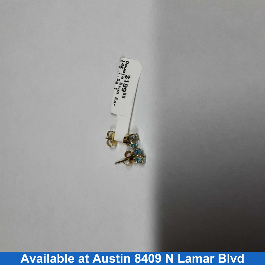 Double Stud Earring - Yellow Gold 14k (.585) 1 grams