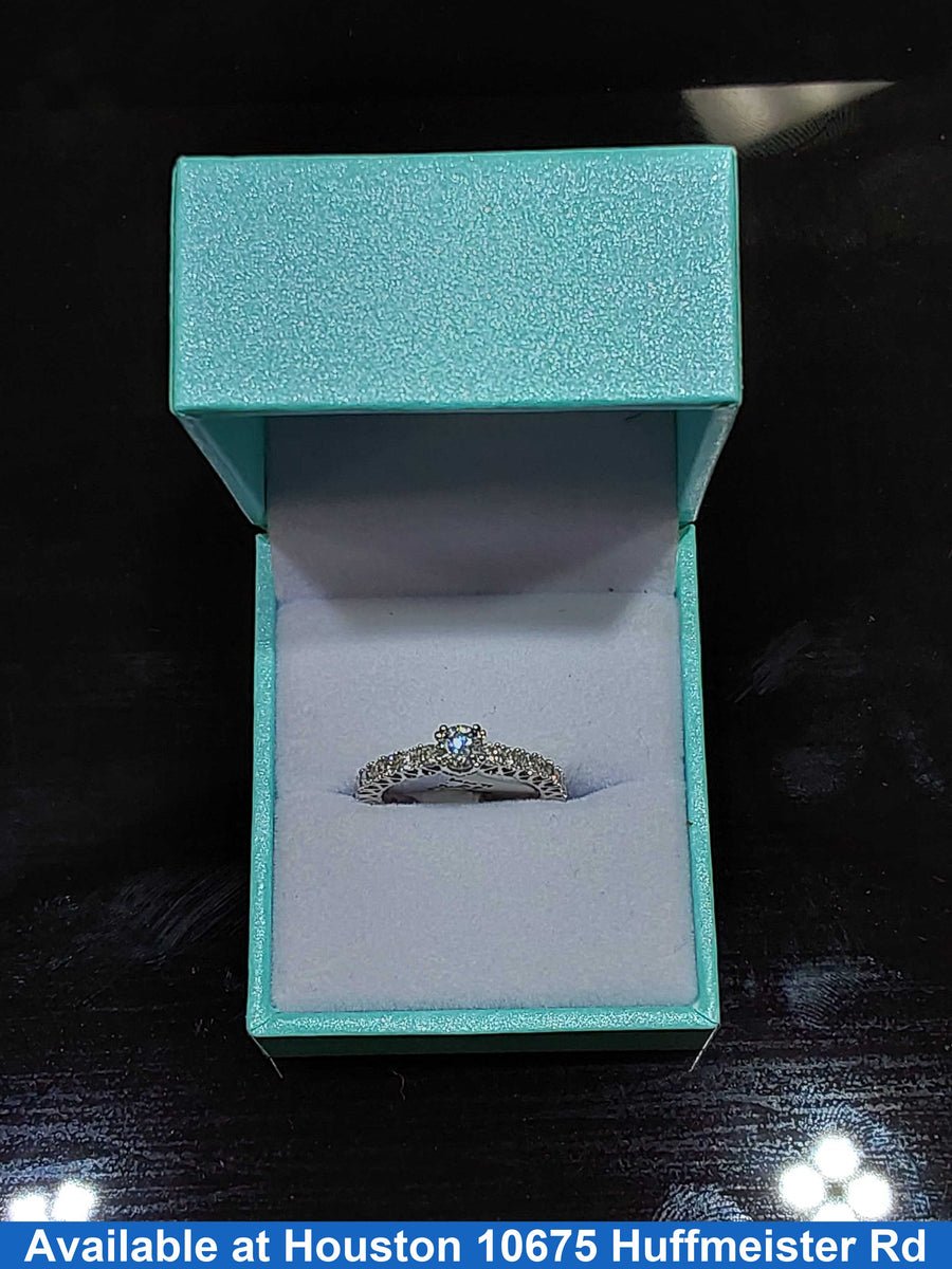 Ring - Wedding Set - White Gold 14k (.585) 2.2 grams Size 4