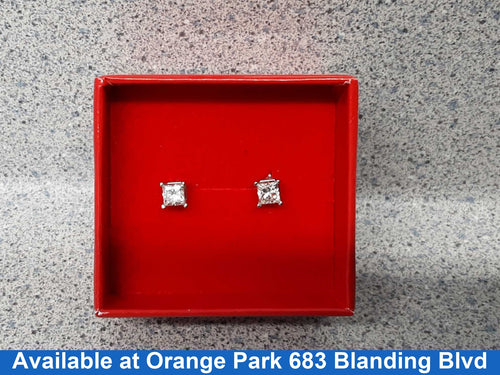 Double Stud Earring - White Gold 14k (.585) 1 grams