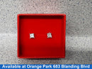 Double Stud Earring - White Gold 14k (.585) 1 grams
