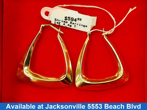 Shrimp Earrings - Yellow Gold 14k (.585) 4.4 grams