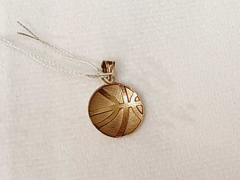 10k Yellow Gold Baketball Pendant