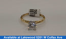 Women's Ring - Solitaire - Yellow Gold 14k (.585) 2.4 grams Size 5