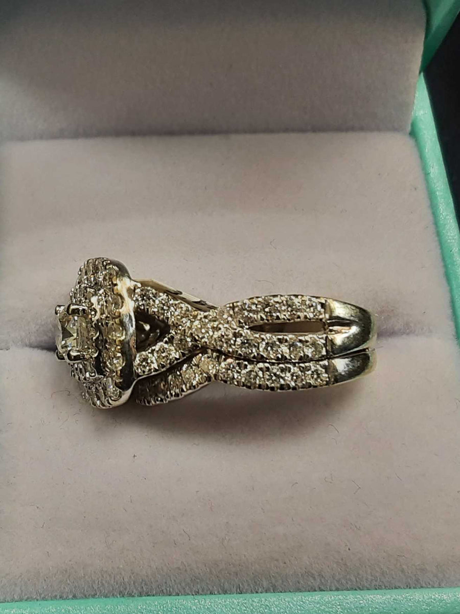 Ring - Engagement Set - White Gold 14k (.585) 9.5 grams Size 6