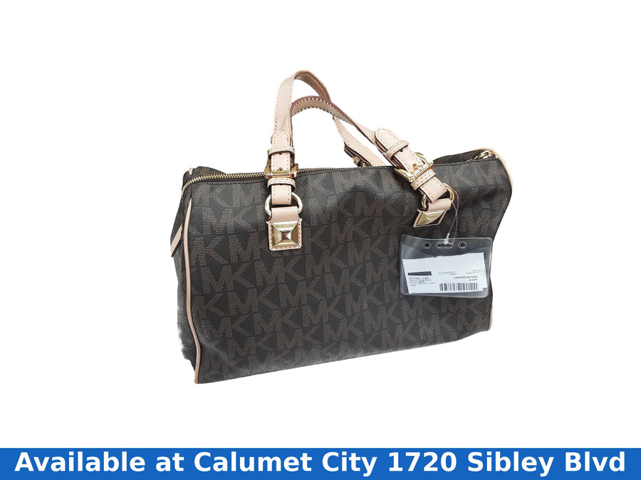 Michael Kors Laila Medium Leather Satchel Brown Purse / Handbag
