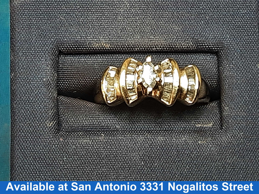 Women's Ring - Solitaire - Yellow Gold 10k (.417) 3.2 grams Size 6.5