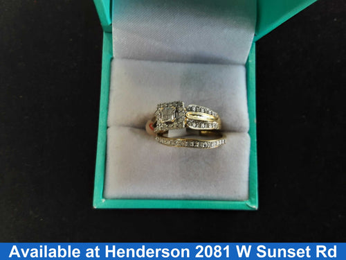 Ring - Engagement Set - Yellow Gold 10k (.417) 3.8 grams Size 20