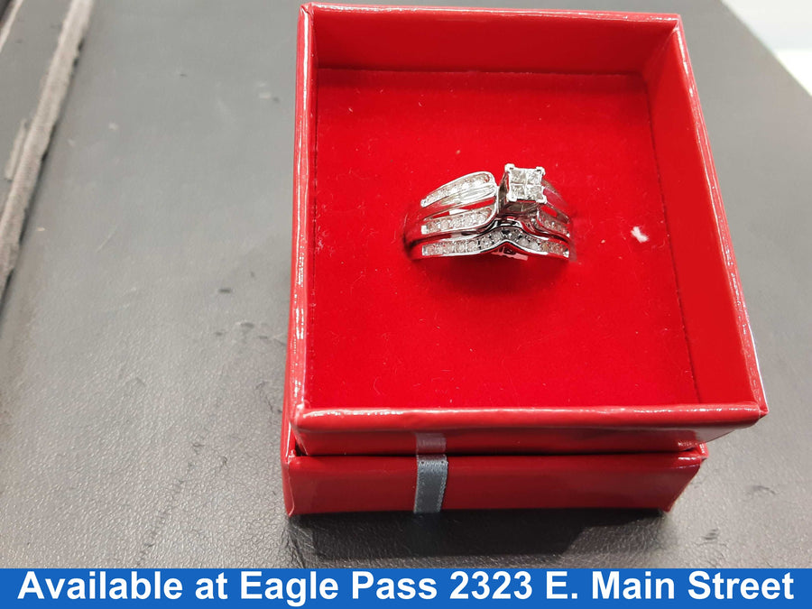 Ring - Engagement Set - White Gold 10k (.417) 3.6 grams Size 7
