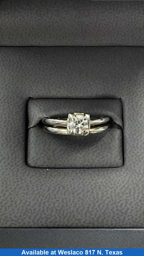 Ring - Engagement Set - White Gold 14k (.585) 4 grams Size 9