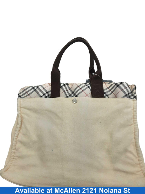Burberry Nova Check Tote Beige / Tan Purse / Handbag