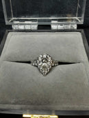 Ring - Wedding Set - White Gold Pear Shape Engagement Ring
