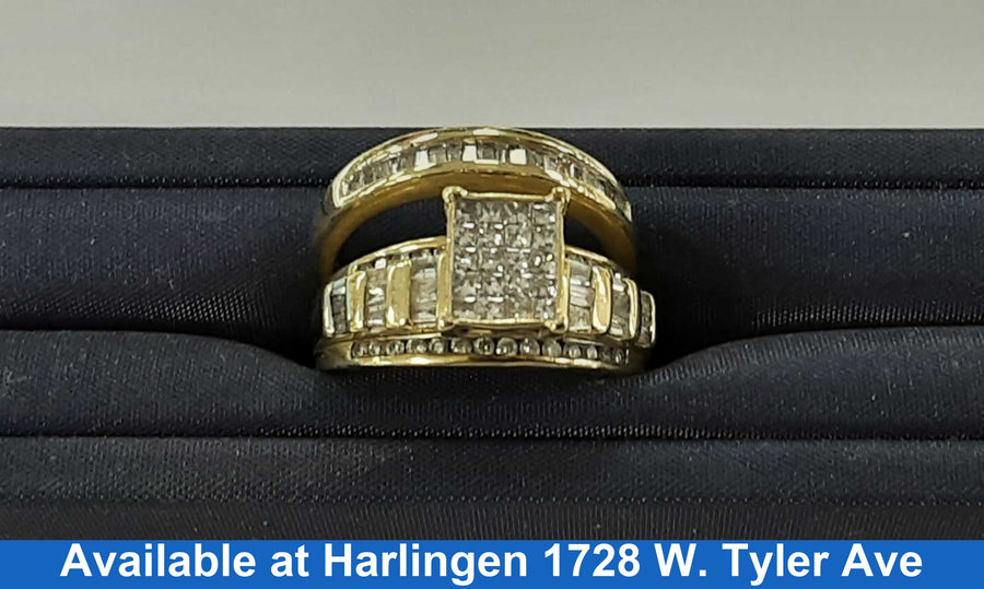 Ring - Wedding Set - Yellow Gold 10k (.417) 6.9 grams Size 7